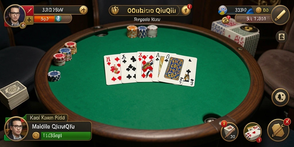 Screenshot gameplay QiuQiu menampilkan suasana permainan yang seru.