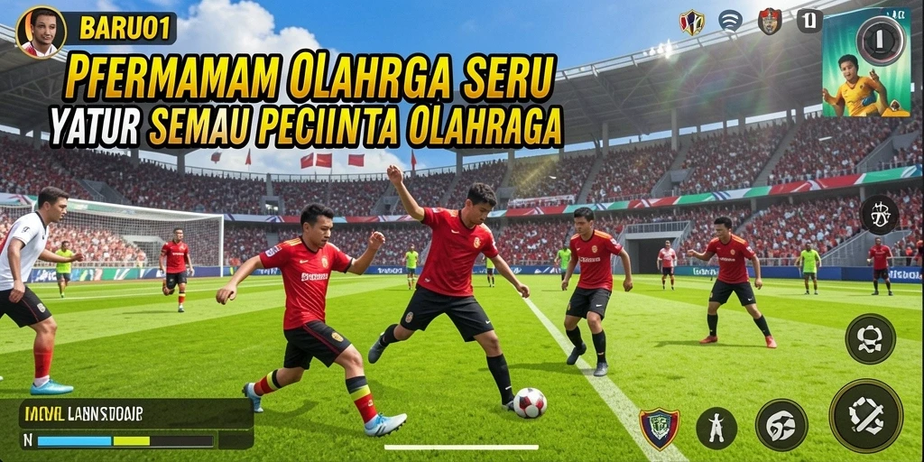 Screenshot gameplay <strong>BARU01</strong> menampilkan aksi mendebarkan dalam pertandingan olahraga.