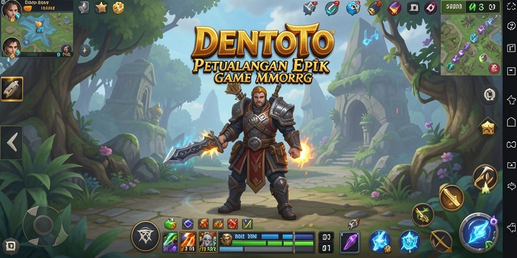Tampilan gameplay DENTOTO dengan aksi seru dalam dunia MMORPG.