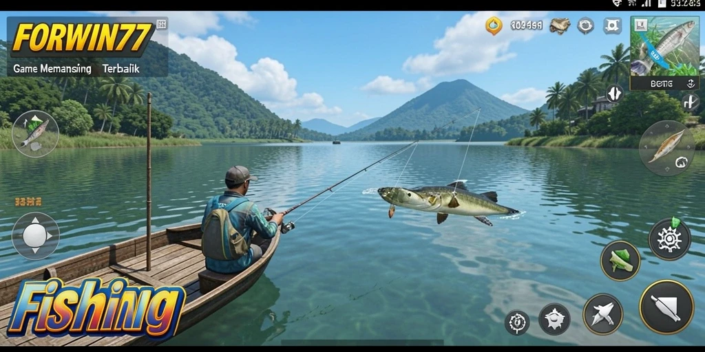 Tangkapan ikan besar dalam gameplay FORWIN77 yang mendebarkan.