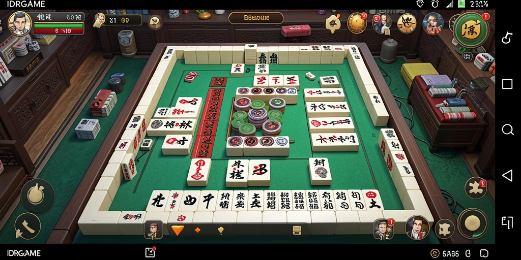 Tampilan seru gameplay IDRGAME yang menantang pemain Mahjong.