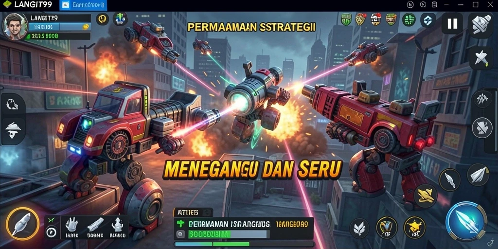 Tangkapan layar utama LANGIT99 menampilkan gameplay menegangkan dari permainan strategi.
