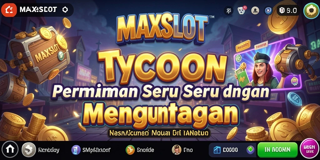Tampilan gameplay seru dalam MAXSLOT yang menampilkan kemajuan bisnis.